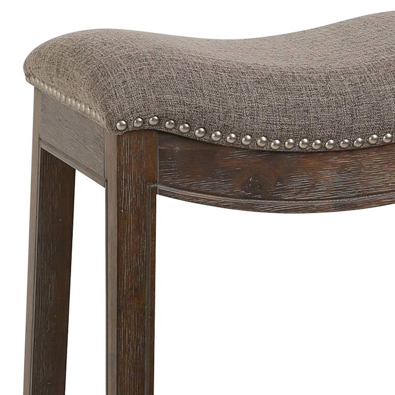 Image 2 Sadie 30" Smoke Gray Linen Bar Stool more views