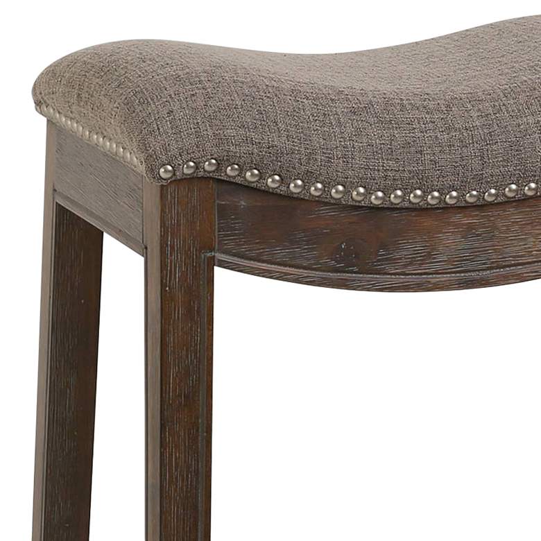 Image 2 Sadie 30 inch Smoke Gray Linen Bar Stool more views