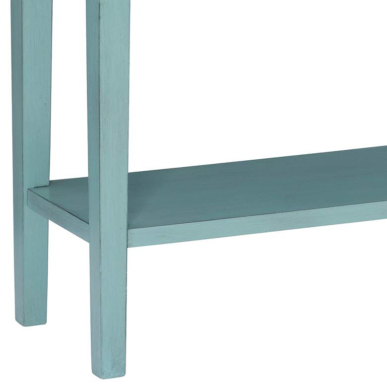 Image 4 Sadie 38" Wide Small Teal 2-Drawer Console Table more views
