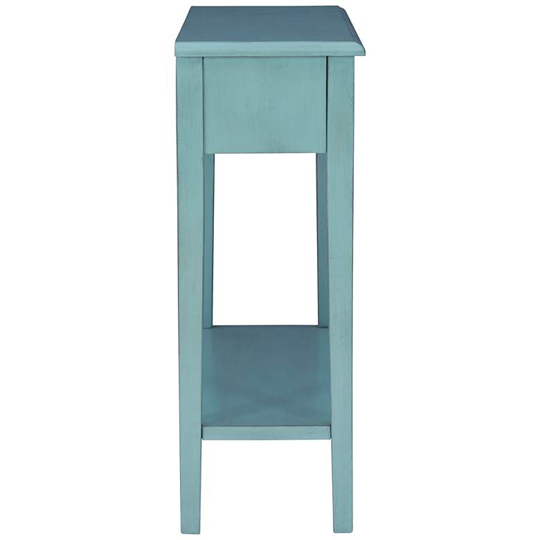 Image 6 Sadie 38" Wide Small Teal 2-Drawer Console Table more views