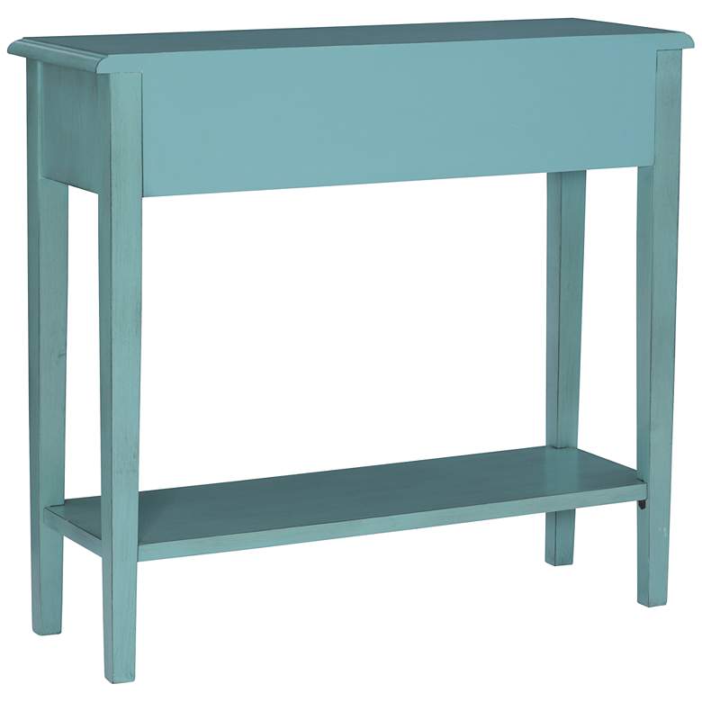 Image 7 Sadie 38" Wide Small Teal 2-Drawer Console Table more views