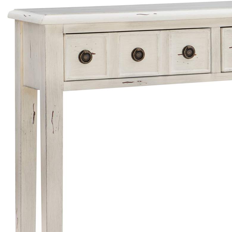 Sadie 60&quot; Wide Large Cream 4-Drawer Console Table more views