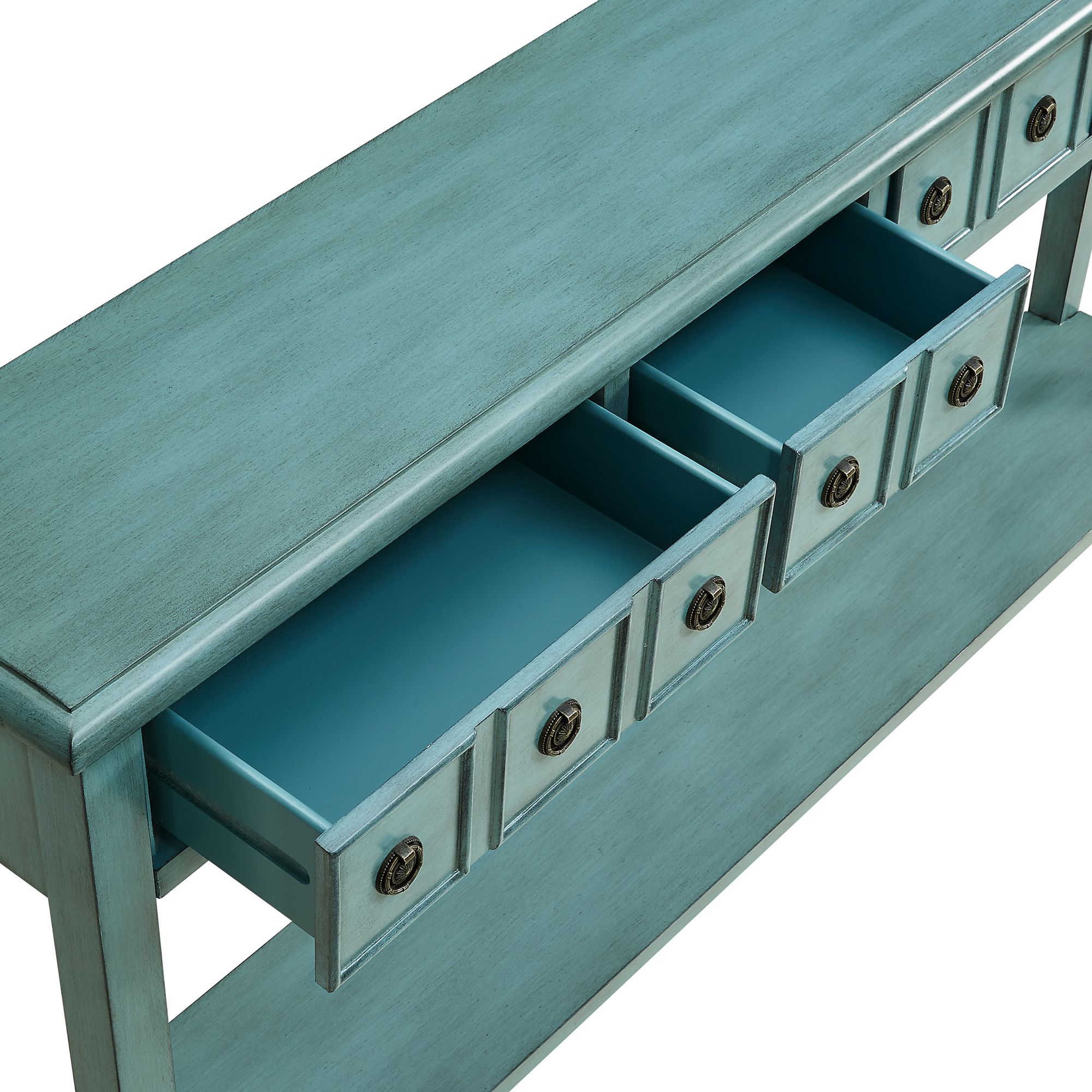 Sadie 60" Wide Large Teal 4-Drawer Console Table - #166N0 | Lamps Plus
