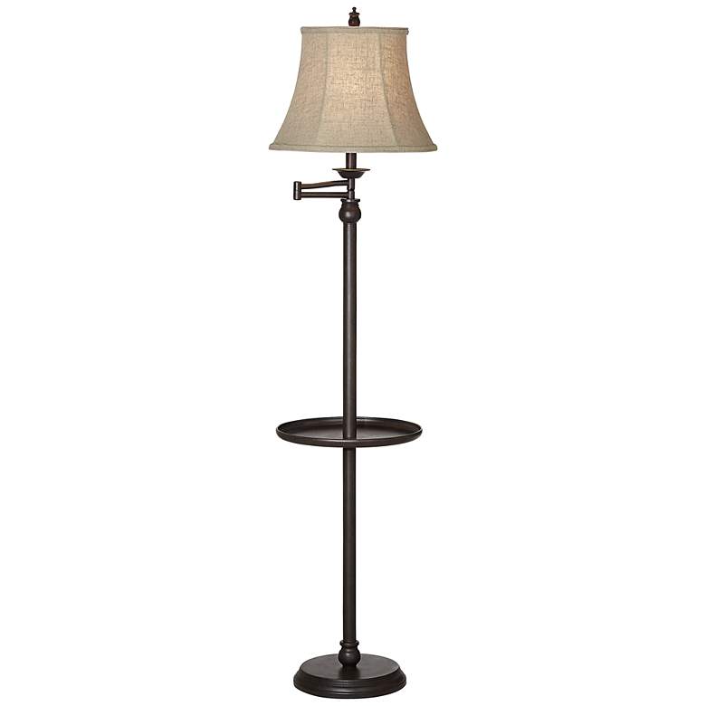 Image 1 Sadie Swing Arm Floor Lamp with Tray Table