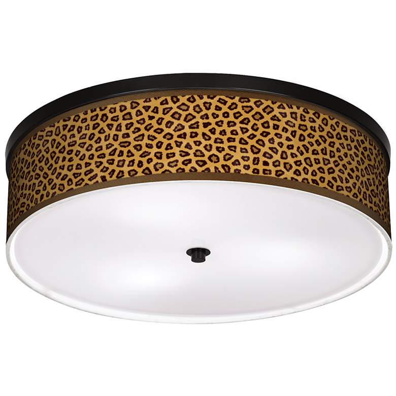Image 1 Safari Cheetah Giclee 20 1/4 inch Wide CFL Bronze Ceiling Light