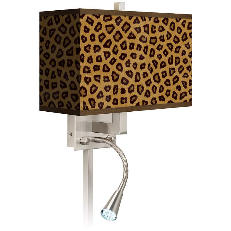 Image 1 Safari Cheetah Giclee LED Reading Light Plug-In Sconce