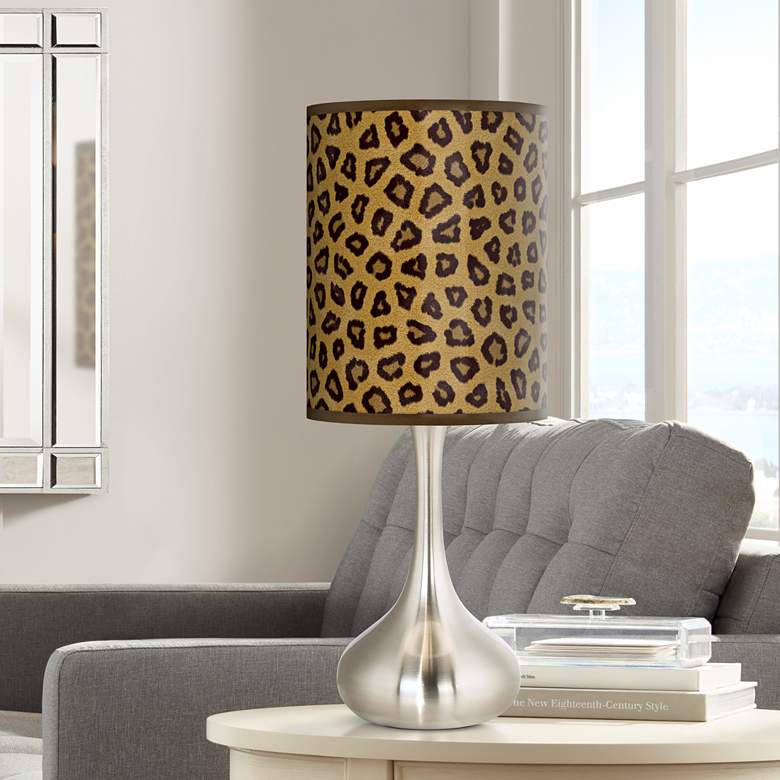 Image 1 Safari Cheetah Giclee Modern Droplet Table Lamp