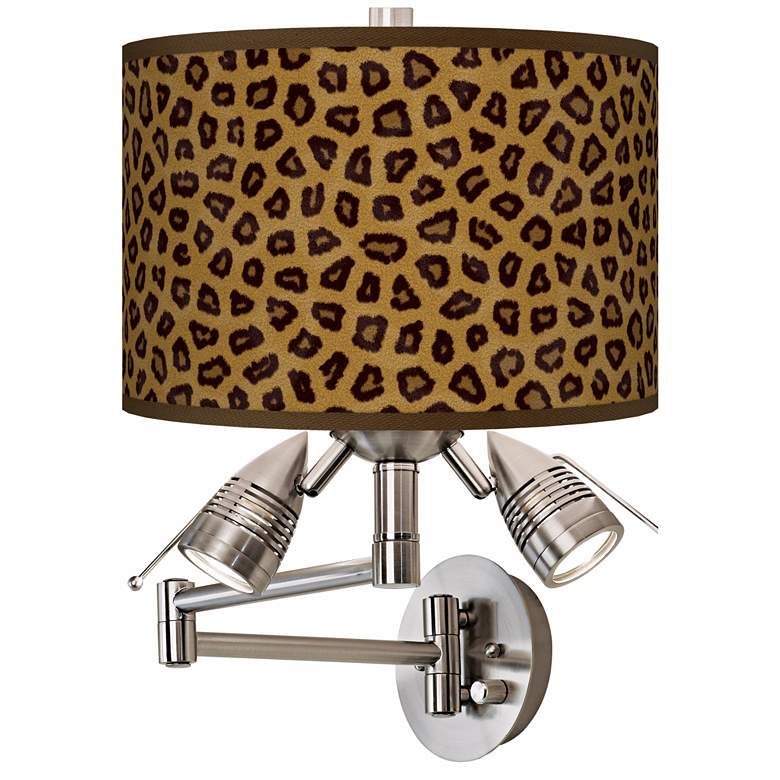 Image 1 Safari Cheetah Giclee Plug-In Swing Arm Wall Lamp