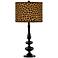 Safari Cheetah Modern Gloss Black Base Table Lamp
