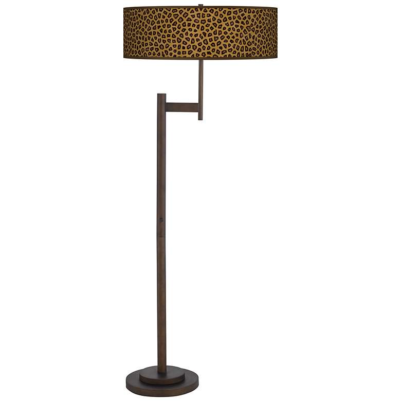 Image 1 Safari Cheetah Parker Light Blaster Bronze Floor Lamp