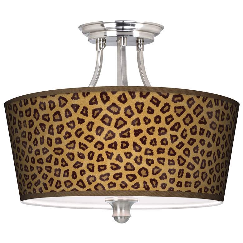 Image 1 Safari Cheetah Tapered Drum Giclee Ceiling Light
