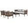 Safari Hand-Brushed Brown Rope 4-Piece Outdoor Seating Set