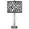 Safari Zebra Giclee Apothecary Clear Glass Table Lamp