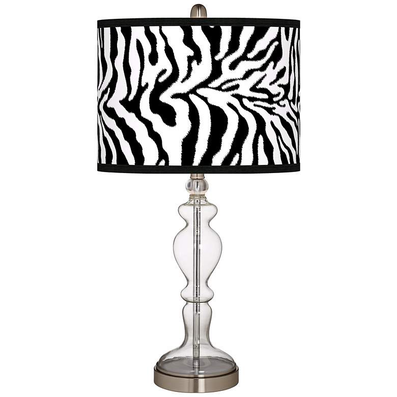 Image 1 Safari Zebra Giclee Apothecary Clear Glass Table Lamp