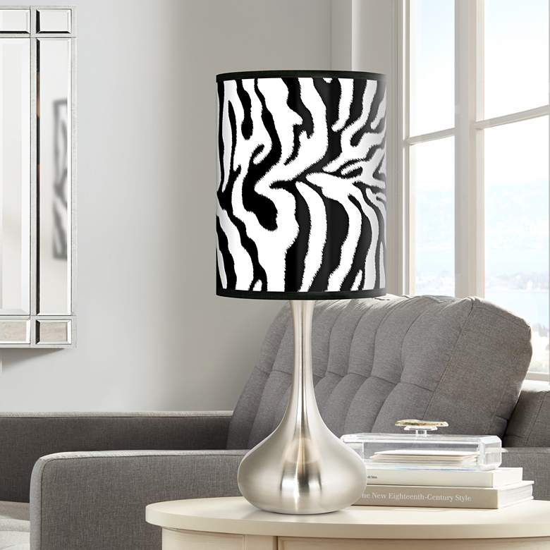 Image 1 Safari Zebra Giclee Droplet Table Lamp