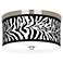 Safari Zebra Giclee Nickel 10 1/4" Wide Ceiling Light