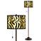 Safari Zebra Gold Metallic Giclee Glow Bronze Club Floor Lamp