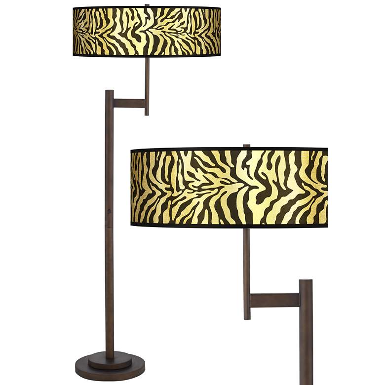 Image 1 Safari Zebra Gold Metallic Parker Light Blaster&#8482; Floor Lamp