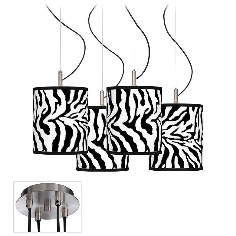 Image 1 Safari Zebra Luxe 4-Light Multi Light Pendant