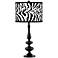 Safari Zebra Modern Gloss Black Base Table Lamp