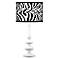 Safari Zebra Modern Gloss White Base Table Lamp