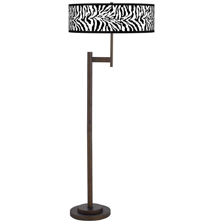 Image 1 Safari Zebra Parker Light Blaster Bronze Floor Lamp