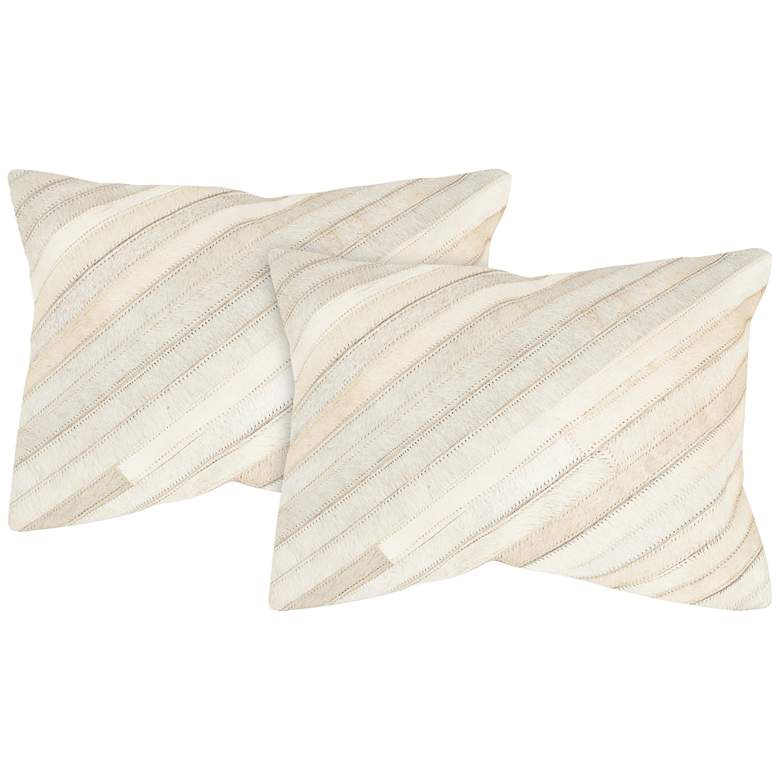 Image 1 Safavieh 14 inch x 20 inch White Rectangular Pillow Set of 2