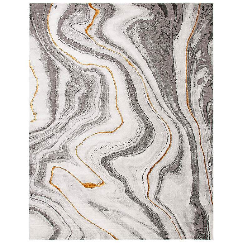 Image 3 Safavieh 8'x10' Craft Gray and Gold Marbled Area Rug