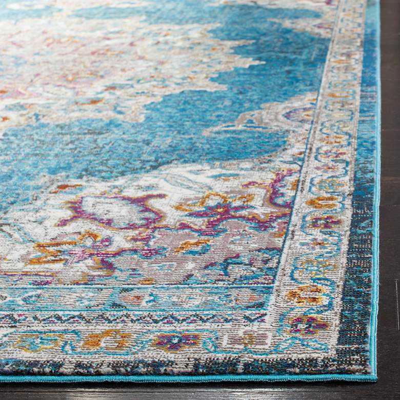 Image 3 Safavieh ARA103N 5&#39;1 inchx7&#39;6 inch Blue and Ivory Area Rug more views