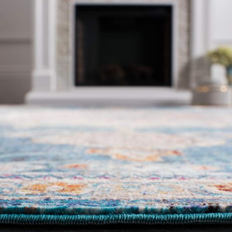 Image 4 Safavieh ARA103N 5'1"x7'6" Blue and Ivory Area Rug more views