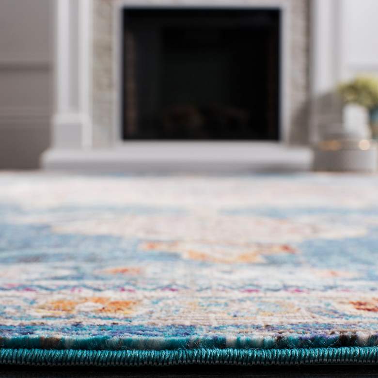 Image 4 Safavieh ARA103N 5&#39;1 inchx7&#39;6 inch Blue and Ivory Area Rug more views