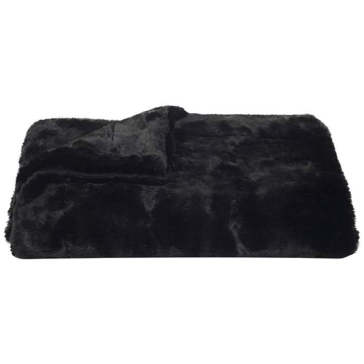 Safavieh Black Faux Mink Throw Blanket