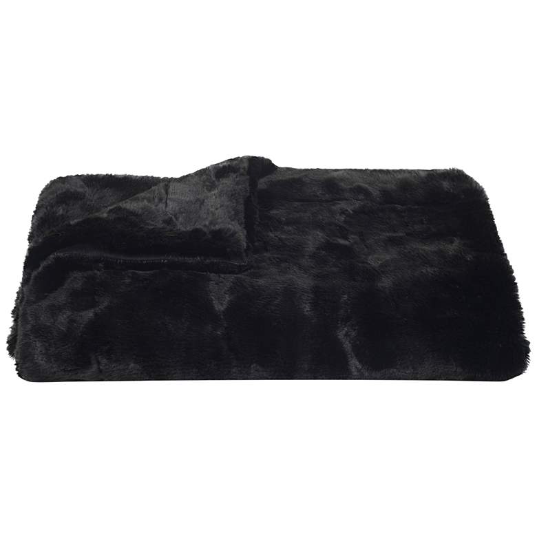 Image 1 Safavieh Black Faux Mink Throw Blanket