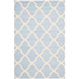 Image1 of Safavieh Cambridge CAM121A 8'x10' Light Blue/Ivory Wool Rug
