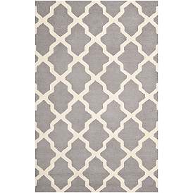 Image1 of Safavieh Cambridge CAM121D 5'x8' Silver/Ivory Wool Rug