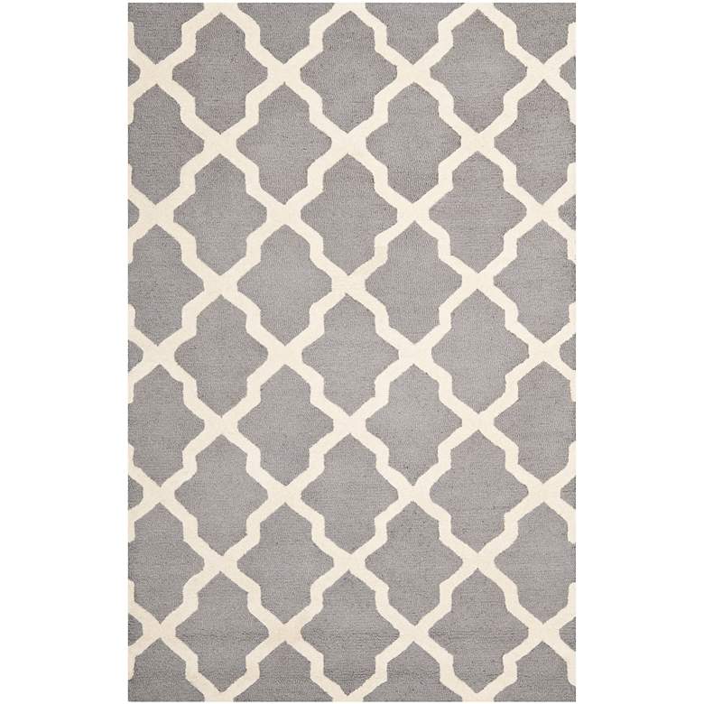 Image 1 Safavieh Cambridge CAM121D 5&#39;x8&#39; Silver/Ivory Wool Rug