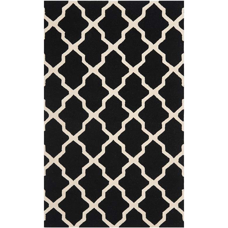 Image 1 Safavieh Cambridge CAM121E 5'x8' Black/Ivory Wool Rug