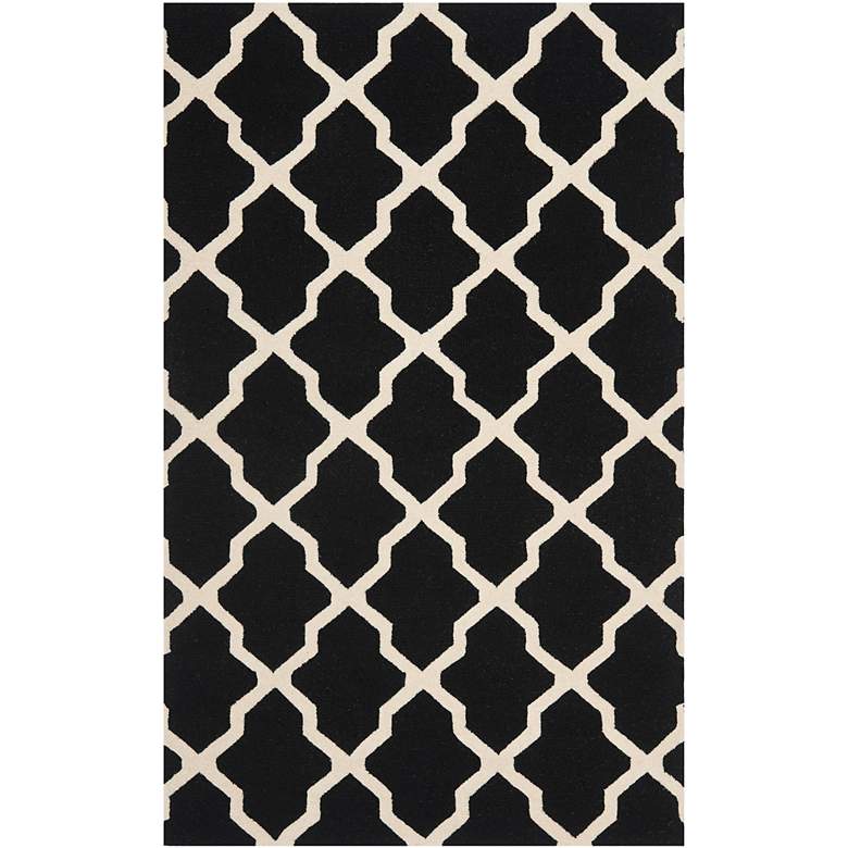 Image 1 Safavieh Cambridge CAM121E 5&#39;x8&#39; Black/Ivory Wool Rug