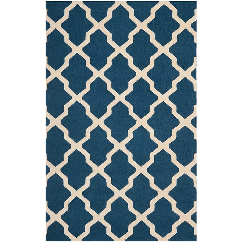 Image 1 Safavieh Cambridge CAM121G 5'x8' Navy Blue/Ivory Wool Rug