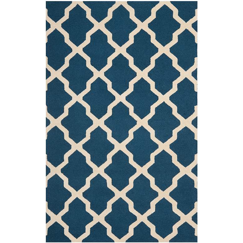 Image 1 Safavieh Cambridge CAM121G 5&#39;x8&#39; Navy Blue/Ivory Wool Rug