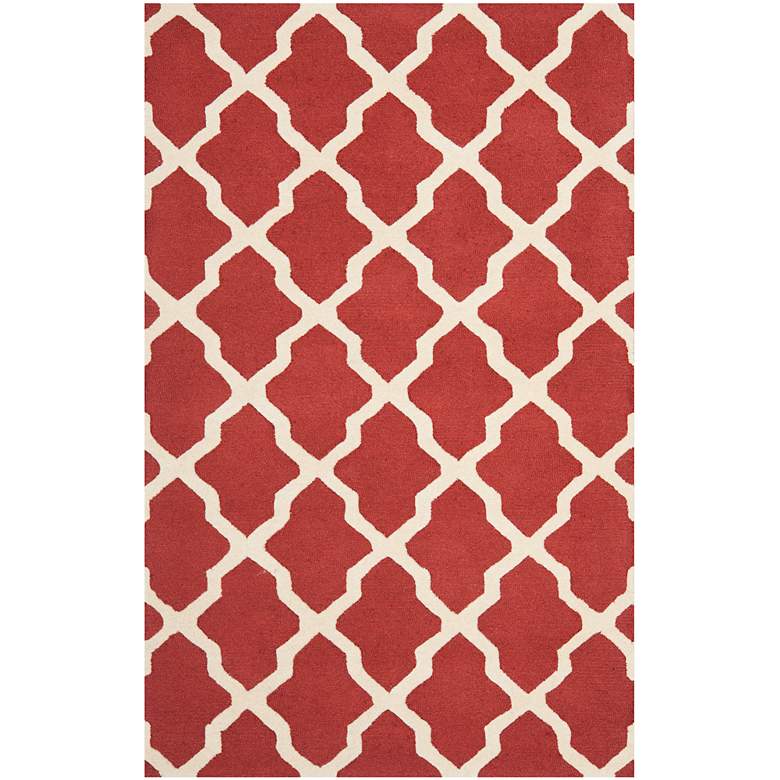 Image 1 Safavieh Cambridge CAM121L 5'x8' Rust/Ivory Wool Rug