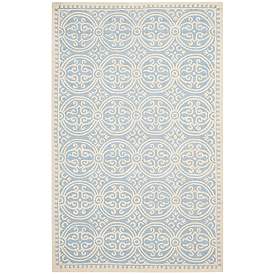 Image1 of Safavieh Cambridge CAM123A 2'x3' Light Blue/Ivory Wool Rug