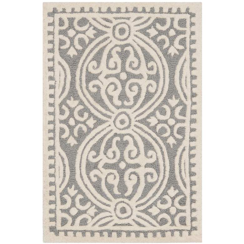 Image 1 Safavieh Cambridge CAM123D 5'x8' Silver/Ivory Wool Rug