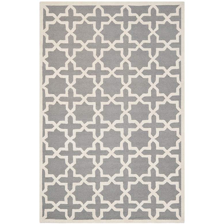 Image 1 Safavieh Cambridge CAM125D 5&#39;x8&#39; Silver/Ivory Wool Rug