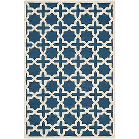 Image1 of Safavieh Cambridge CAM125G 4'x8' Navy Blue/Ivory Wool Rug