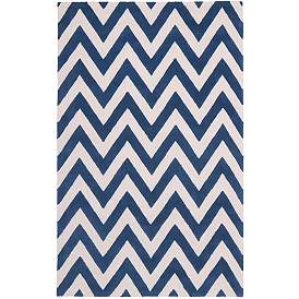 Image1 of Safavieh Cambridge CAM139G 4'x6' Navy Chevron Wool Rug