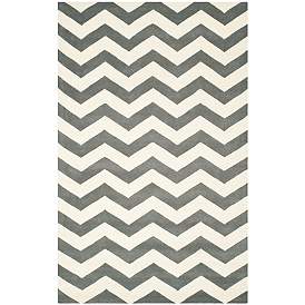 Image1 of Safavieh Chatham CHT715D 8'x10' Dark Grey/Ivory Chevron Rug