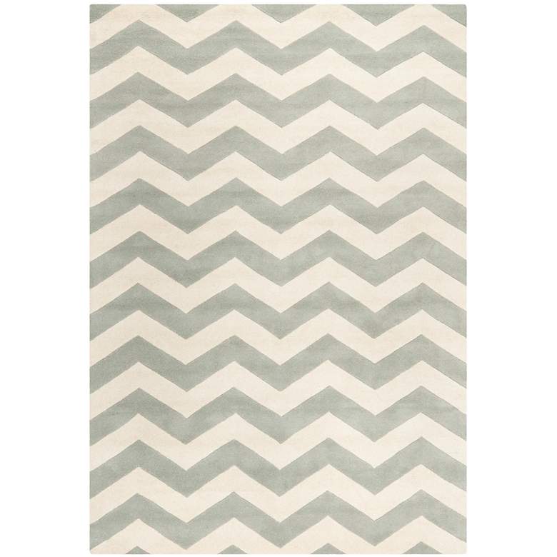Image 1 Safavieh Chatham CHT715E 5'x8' Light Gray/Ivory Chevron Rug