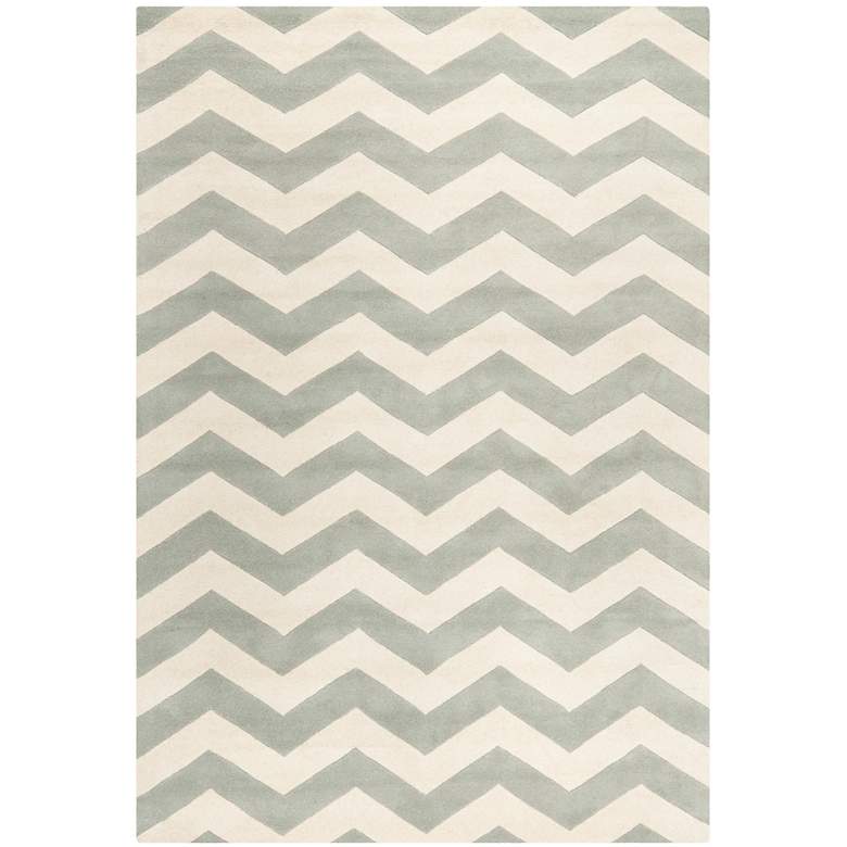 Image 1 Safavieh Chatham CHT715E 5&#39;x8&#39; Light Gray/Ivory Chevron Rug