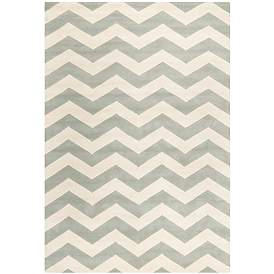 Image1 of Safavieh Chatham CHT715E 6'x9' Light Grey/Ivory Chevron Rug